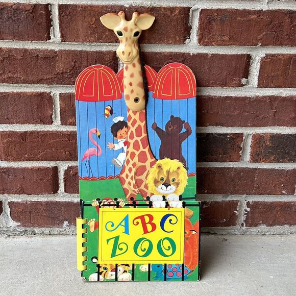 Vintage Action Shape Board Play Book 1978 Alphabet ABC Zoo Book Tuffy USA - Picture 1 of 11